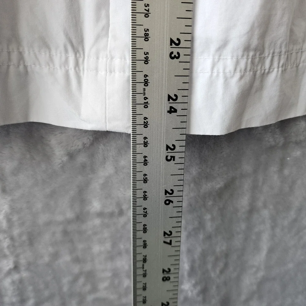 Madewell Top Womens Size 14 White Cotton Poplin Puff Sleeve Sculptural Shirt NWT